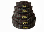 Oval Dog Bed Basket Green Tartan Oval Washable Various Sizes